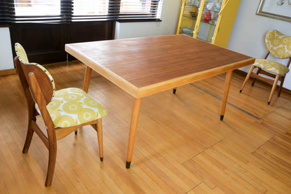 Mid Century Dining Set with Skinny La Minx Upholstery