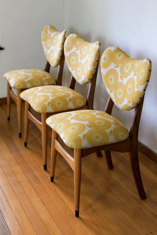 Mid Century Dining Set with Skinny La Minx Upholstery