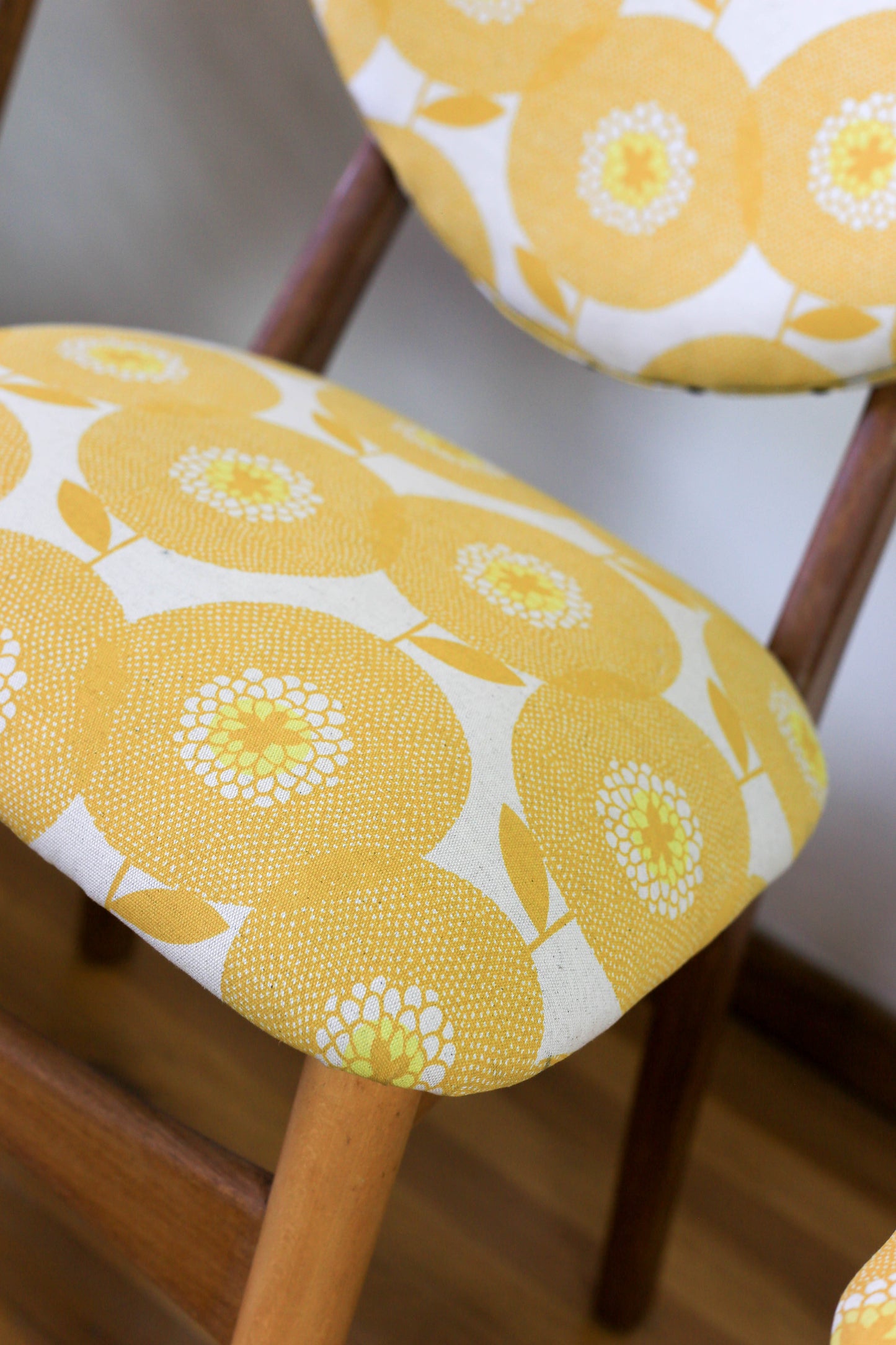 Mid Century Dining Set with Skinny La Minx Upholstery