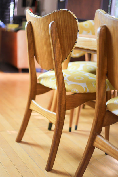 Mid Century Dining Set with Skinny La Minx Upholstery