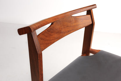 Rare Extendable Kiaat Dining Table with Eight Chairs by John Tabraham for Kallenbach