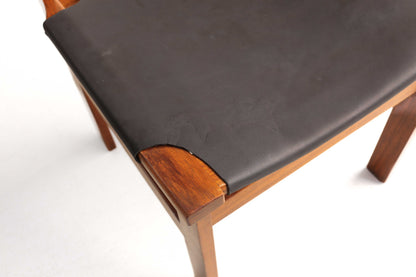 Rare Extendable Kiaat Dining Table with Eight Chairs by John Tabraham for Kallenbach