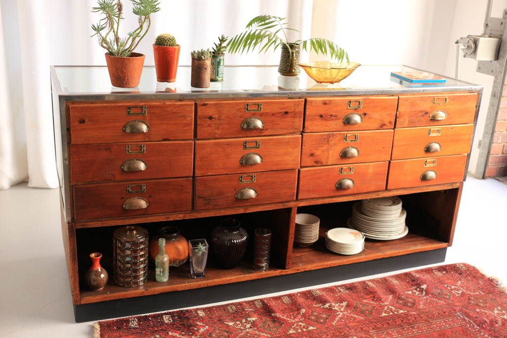 Vintage Haberdashery Drawer Counter