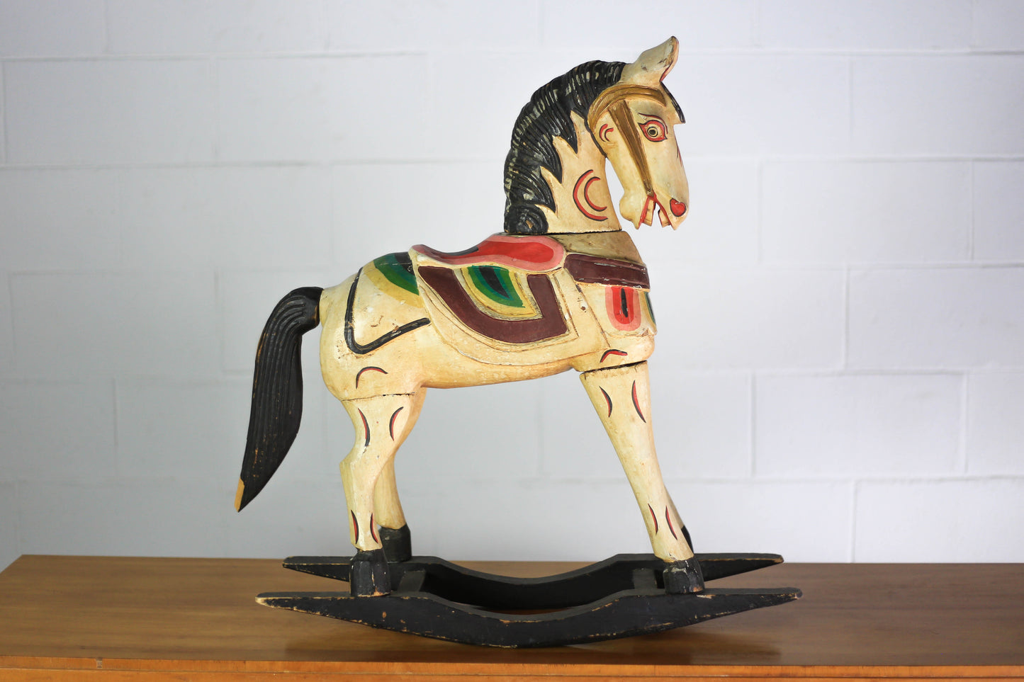 Vintage Hand-carved Rocking Horse