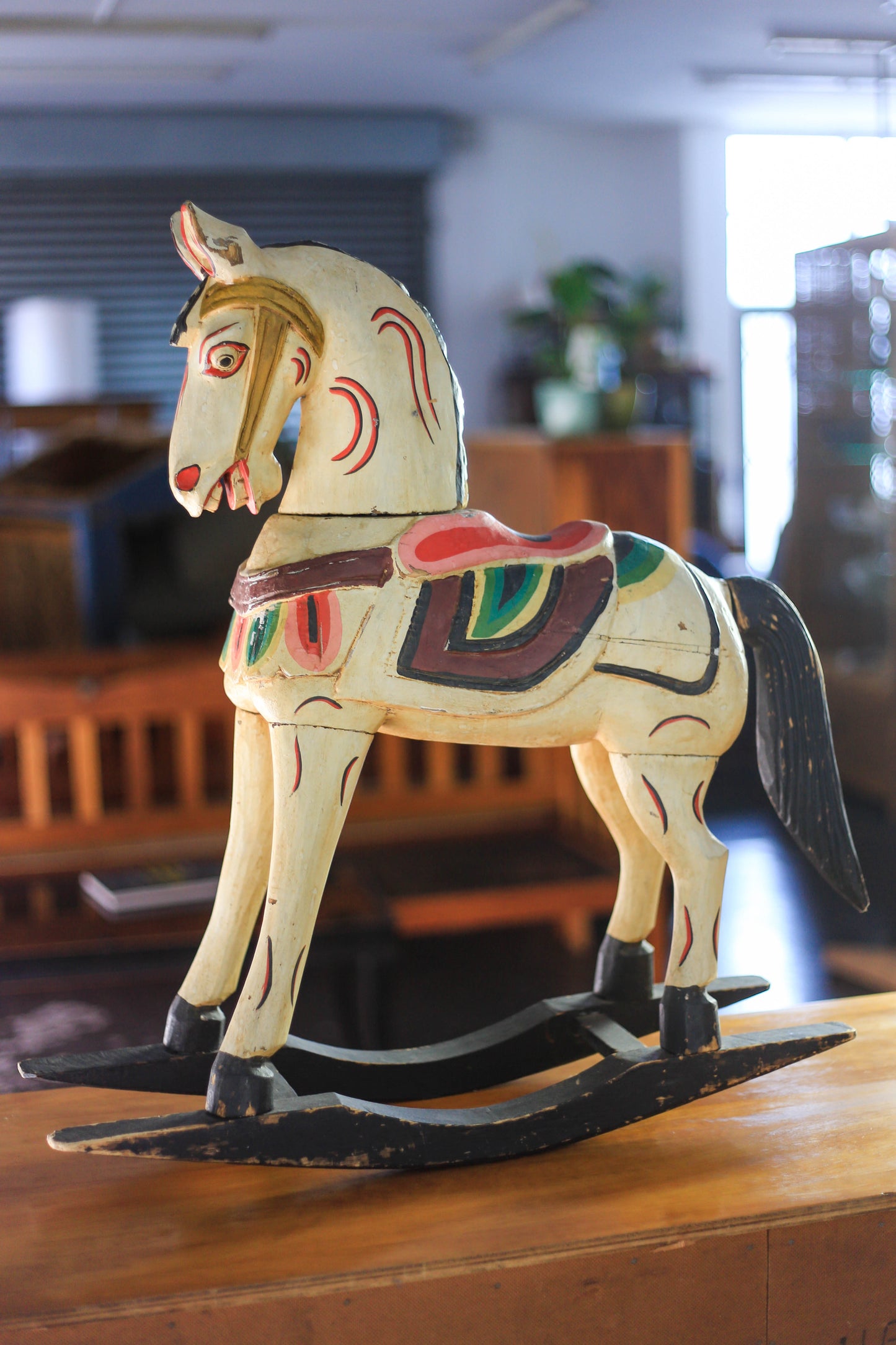 Vintage Hand-carved Rocking Horse