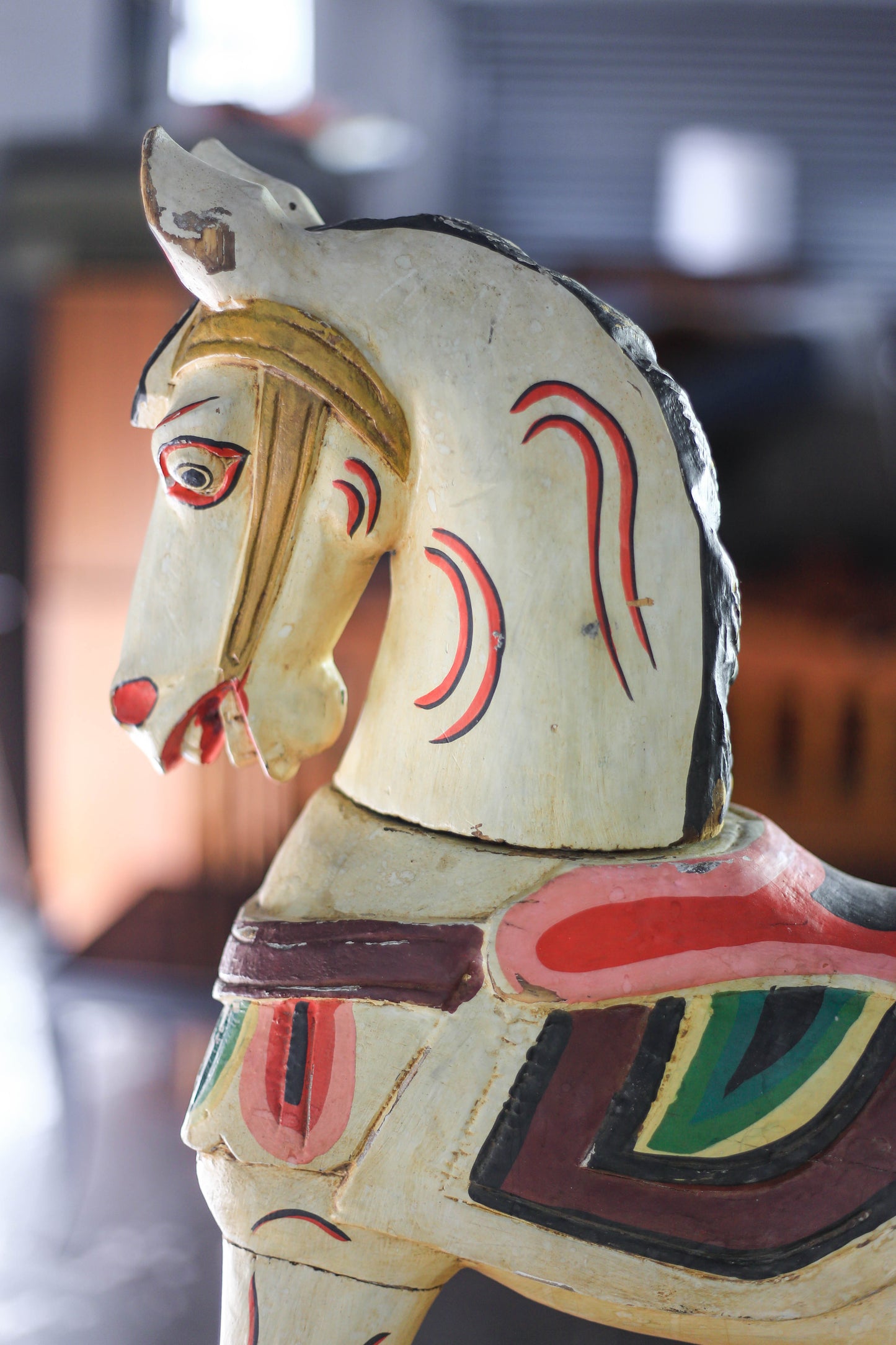 Vintage Hand-carved Rocking Horse
