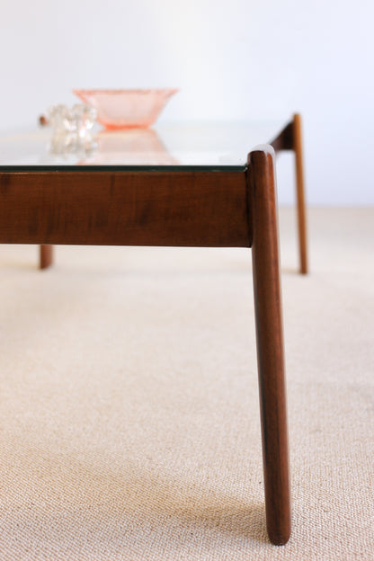 Imbuia and Glass Coffee Table