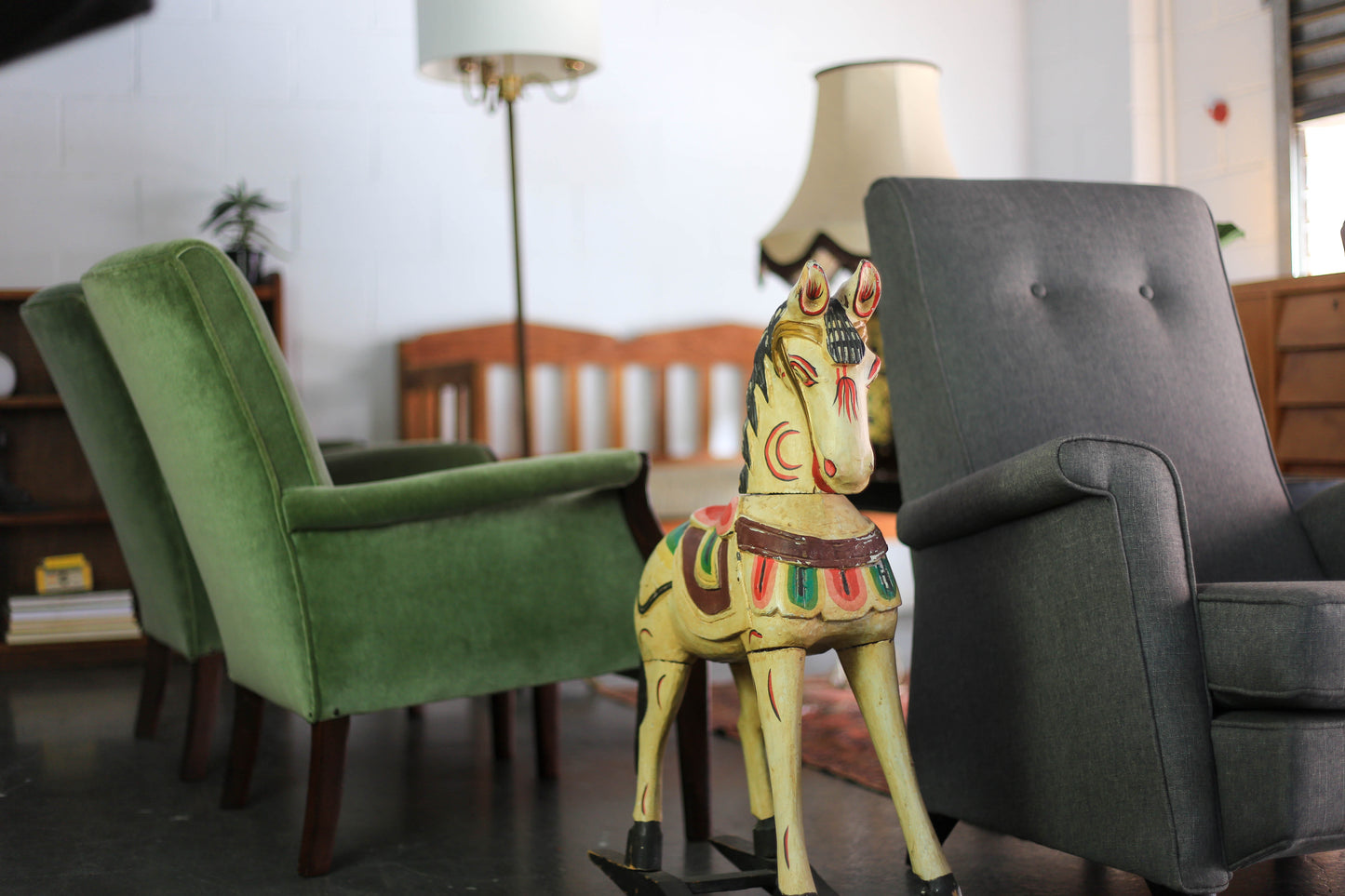 Vintage Hand-carved Rocking Horse