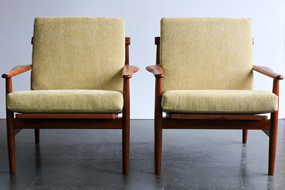 A Pair of Low Back Danish Modern Occasional Chairs