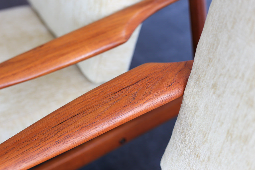A Pair of Low Back Danish Modern Occasional Chairs