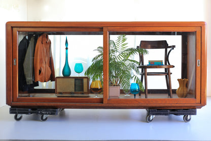 Large Solid Teak Blazer Display Cabinets