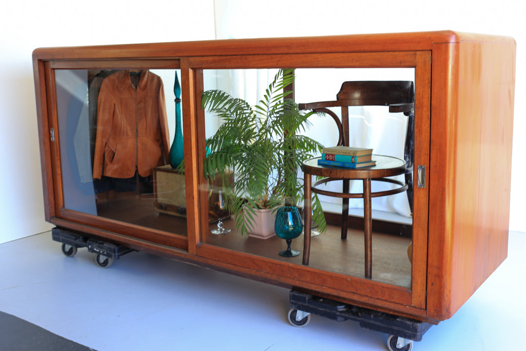 Large Solid Teak Blazer Display Cabinets