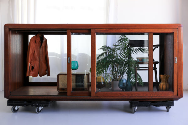 Large Solid Teak Blazer Display Cabinets