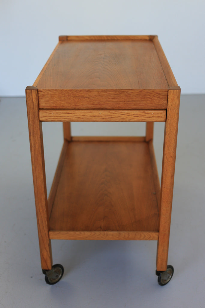 Mid-Century Modern Oak Drinks Trolley