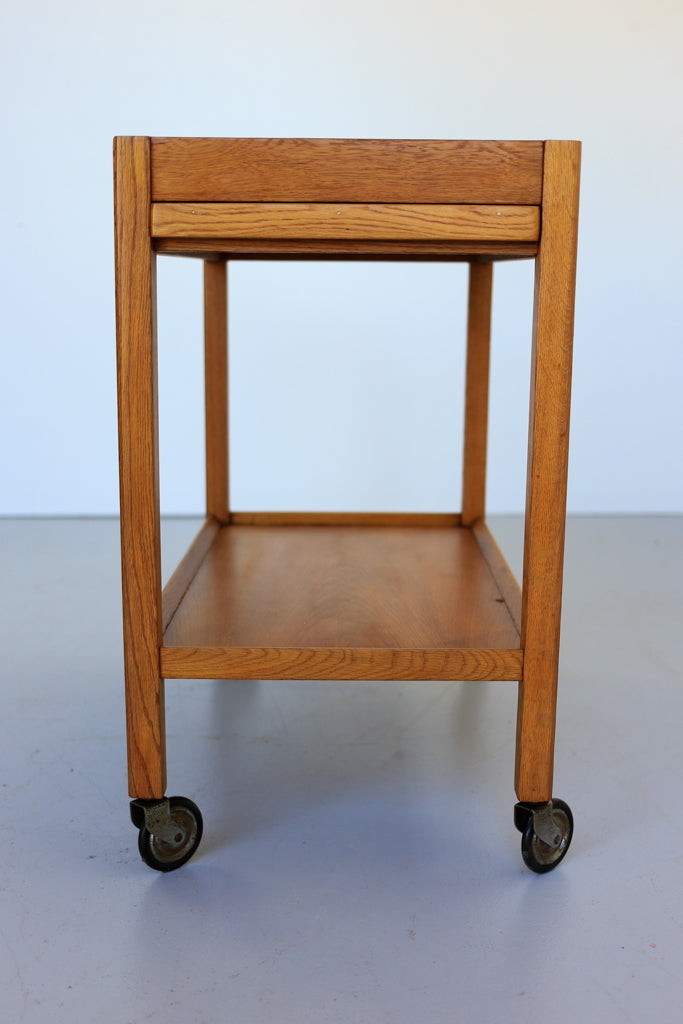 Mid-Century Modern Oak Drinks Trolley