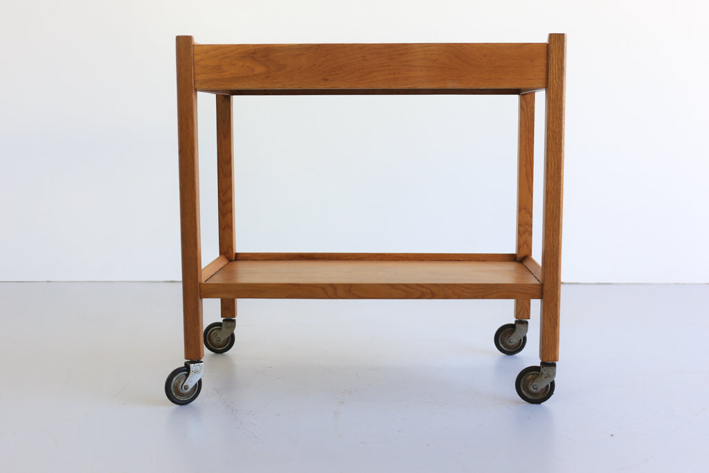 Mid-Century Modern Oak Drinks Trolley