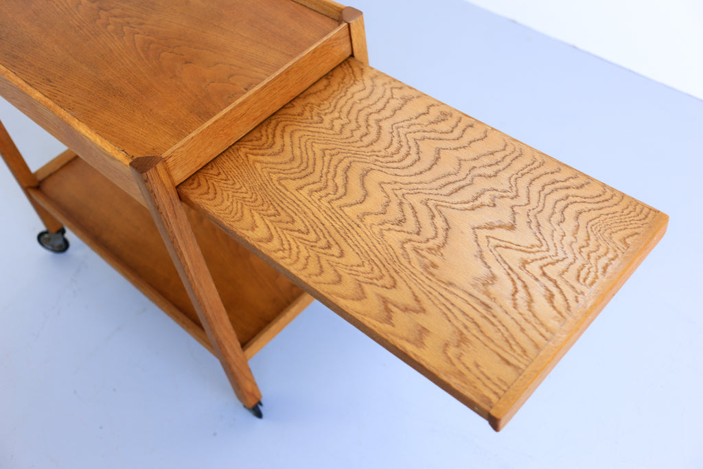 Mid-Century Modern Oak Drinks Trolley