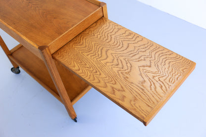 Mid-Century Modern Oak Drinks Trolley