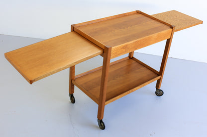 Mid-Century Modern Oak Drinks Trolley