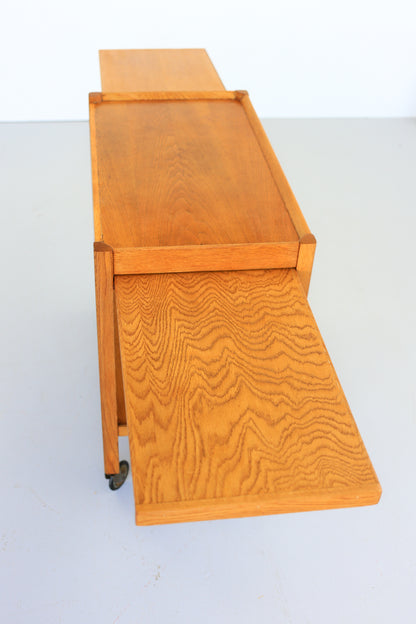 Mid-Century Modern Oak Drinks Trolley