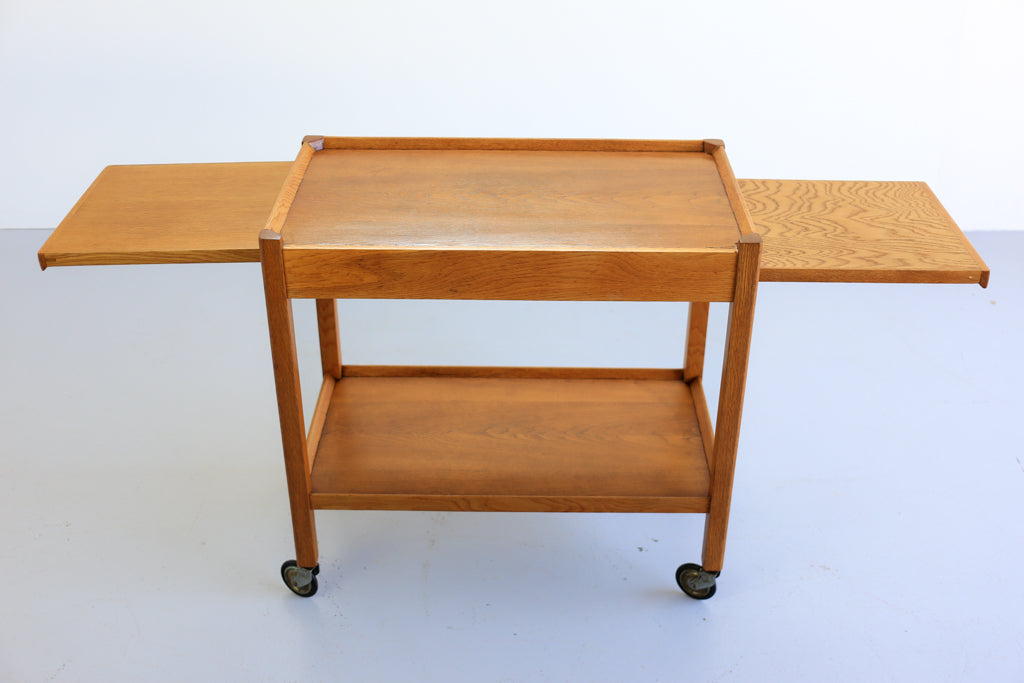 Mid-Century Modern Oak Drinks Trolley
