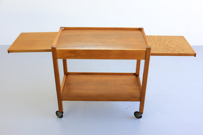 Mid-Century Modern Oak Drinks Trolley