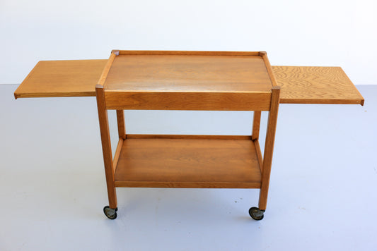 Mid-Century Modern Oak Drinks Trolley
