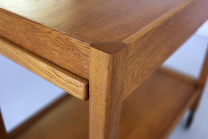 Mid-Century Modern Oak Drinks Trolley