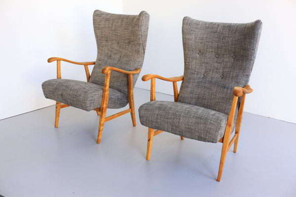 Scandinavian Modern Birch Wood Chairs by Elias Svedberg for Nordiska Kompaniet