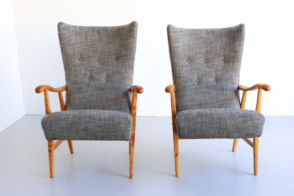 Scandinavian Modern Birch Wood Chairs by Elias Svedberg for Nordiska Kompaniet
