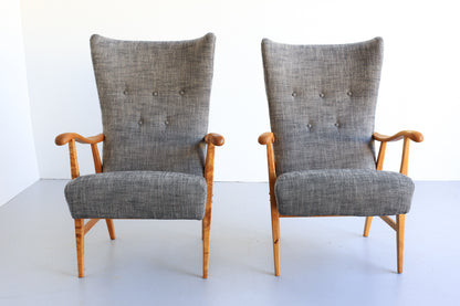Scandinavian Modern Birch Wood Chairs by Elias Svedberg for Nordiska Kompaniet