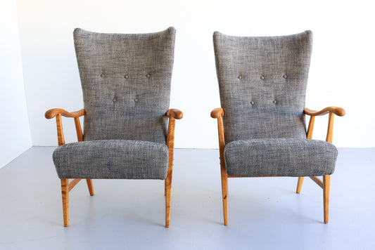 Scandinavian Modern Birch Wood Chairs by Elias Svedberg for Nordiska Kompaniet
