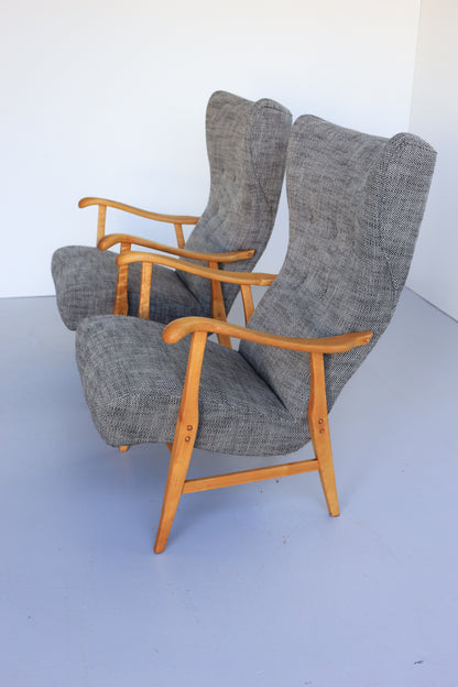 Scandinavian Modern Birch Wood Chairs by Elias Svedberg for Nordiska Kompaniet