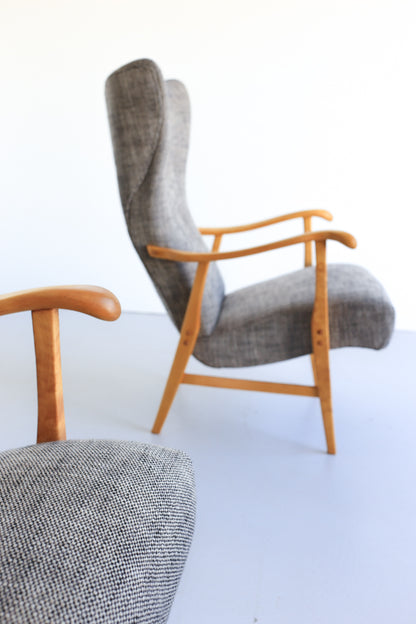 Scandinavian Modern Birch Wood Chairs by Elias Svedberg for Nordiska Kompaniet