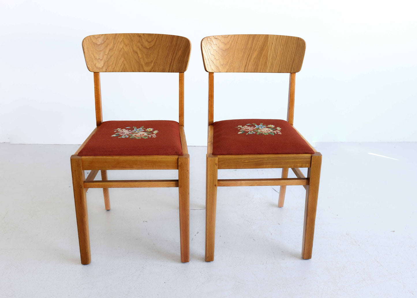 Vintage Dining Chairs with Tapestry Seats