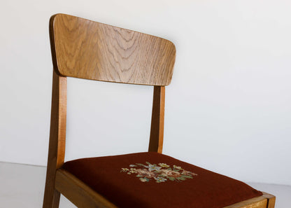 Vintage Dining Chairs with Tapestry Seats