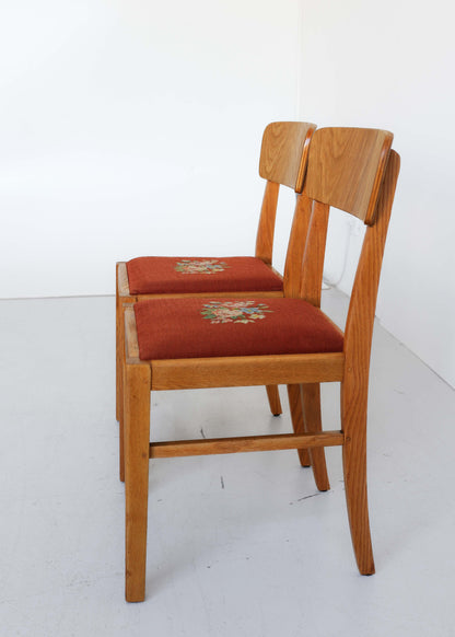Vintage Dining Chairs with Tapestry Seats
