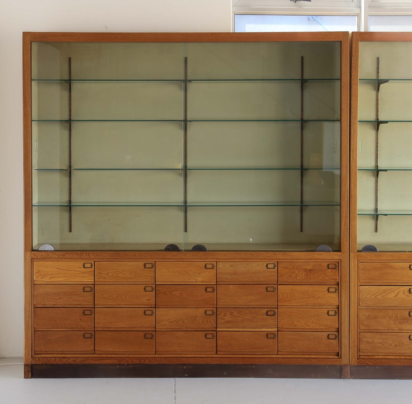 Tall Vintage Display Cabinets with 20 Drawers - two available