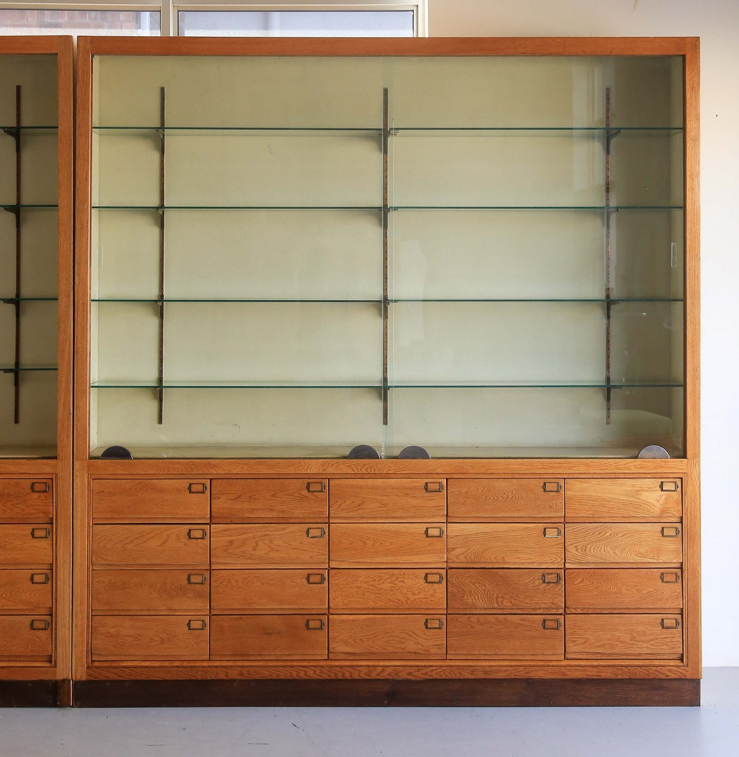 Tall Vintage Display Cabinets with 20 Drawers - two available