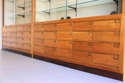 Tall Vintage Display Cabinets with 20 Drawers - two available