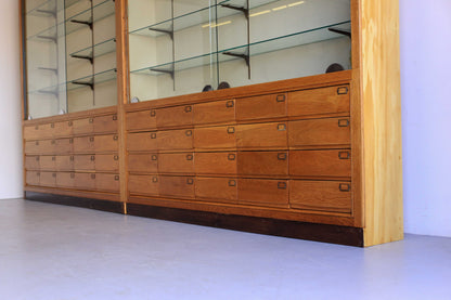 Tall Vintage Display Cabinets with 20 Drawers - two available