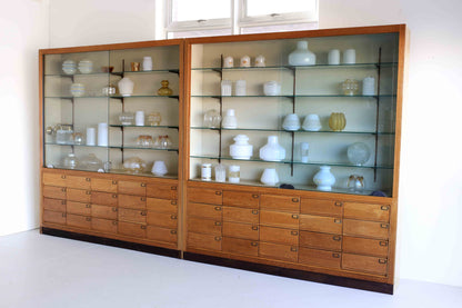 Tall Vintage Display Cabinets with 20 Drawers - two available