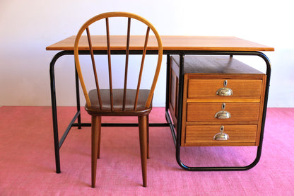 Vintage Tubular Steel Desk in the Bauhaus Style