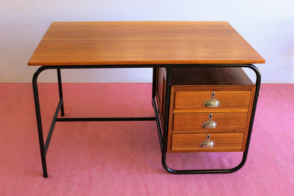 Vintage Tubular Steel Desk in the Bauhaus Style