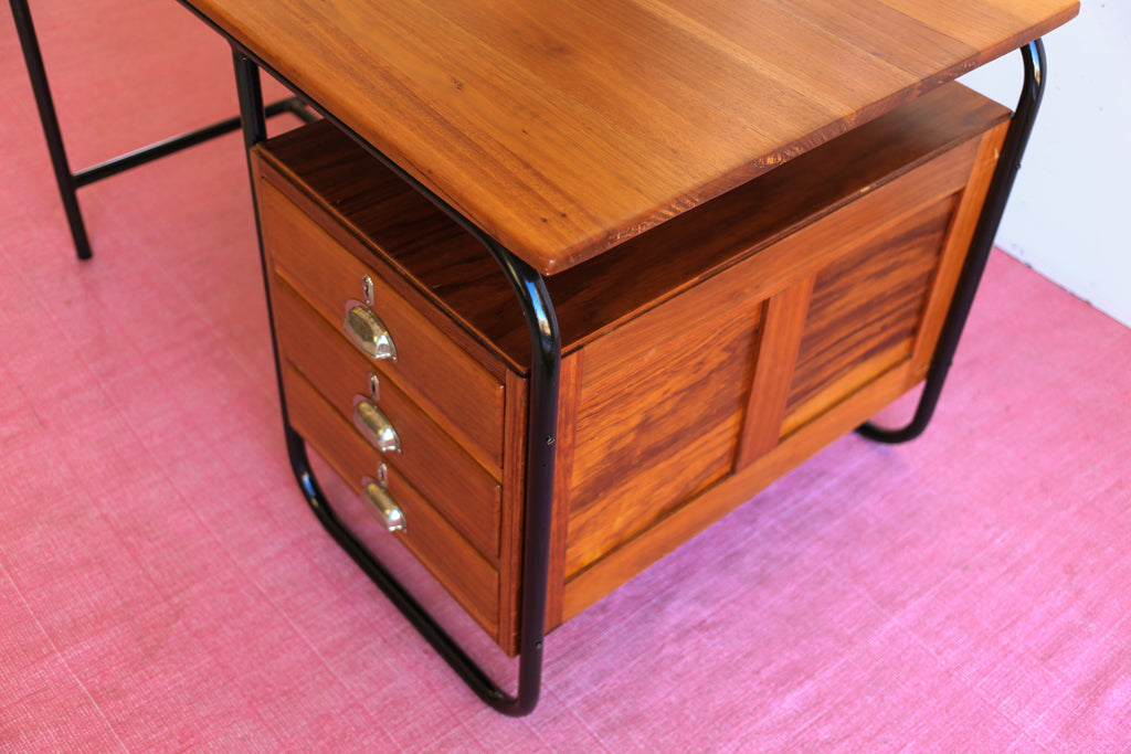 Vintage Tubular Steel Desk in the Bauhaus Style