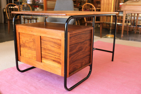 Vintage Tubular Steel Desk in the Bauhaus Style