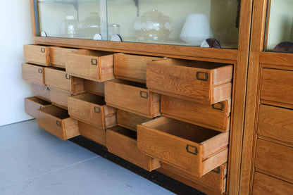 Tall Vintage Display Cabinets with 20 Drawers - two available