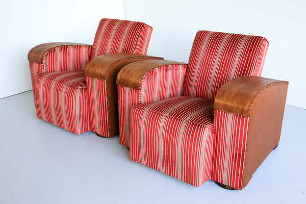 A Pair of Fully Restored Art Deco Club Chairs