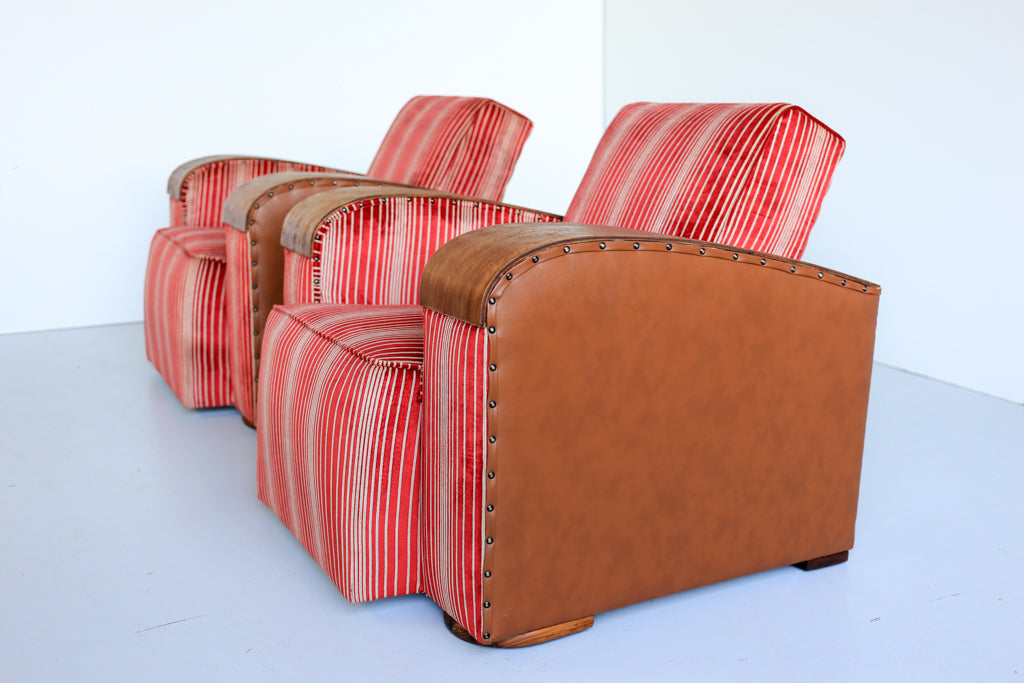 A Pair of Fully Restored Art Deco Club Chairs