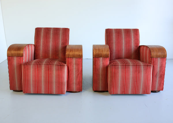 A Pair of Fully Restored Art Deco Club Chairs